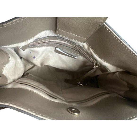 MICHAEL KORS Taupe Saffiano Leather East West Medium Satchel Handbag - Picture 12 of 14